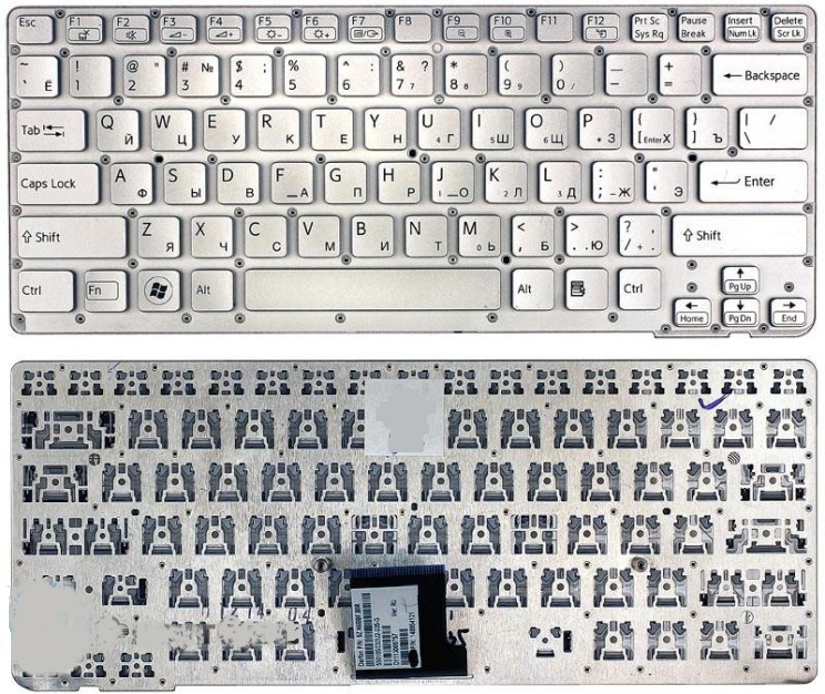 Клавиатура для ноутбука Sony Vaio VPC-CA Series серебристая