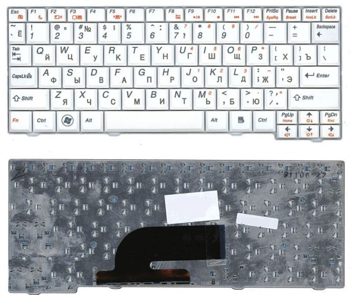 Клавиатура для ноутбука Lenovo Ideapad S10-2 Series. белая