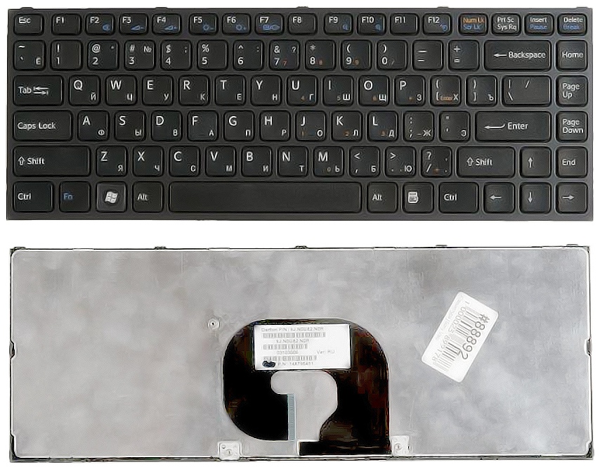 Клавиатура для ноутбука SONY VPC-Y Series черная, рамка черная