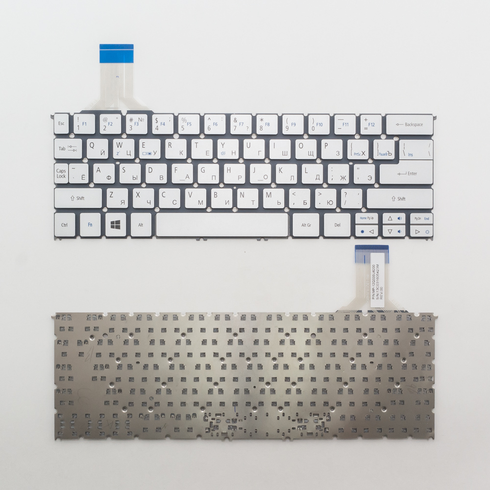 Клавиатура для ноутбука Acer Aspire P3-171, S7-391 серебристая без рамки