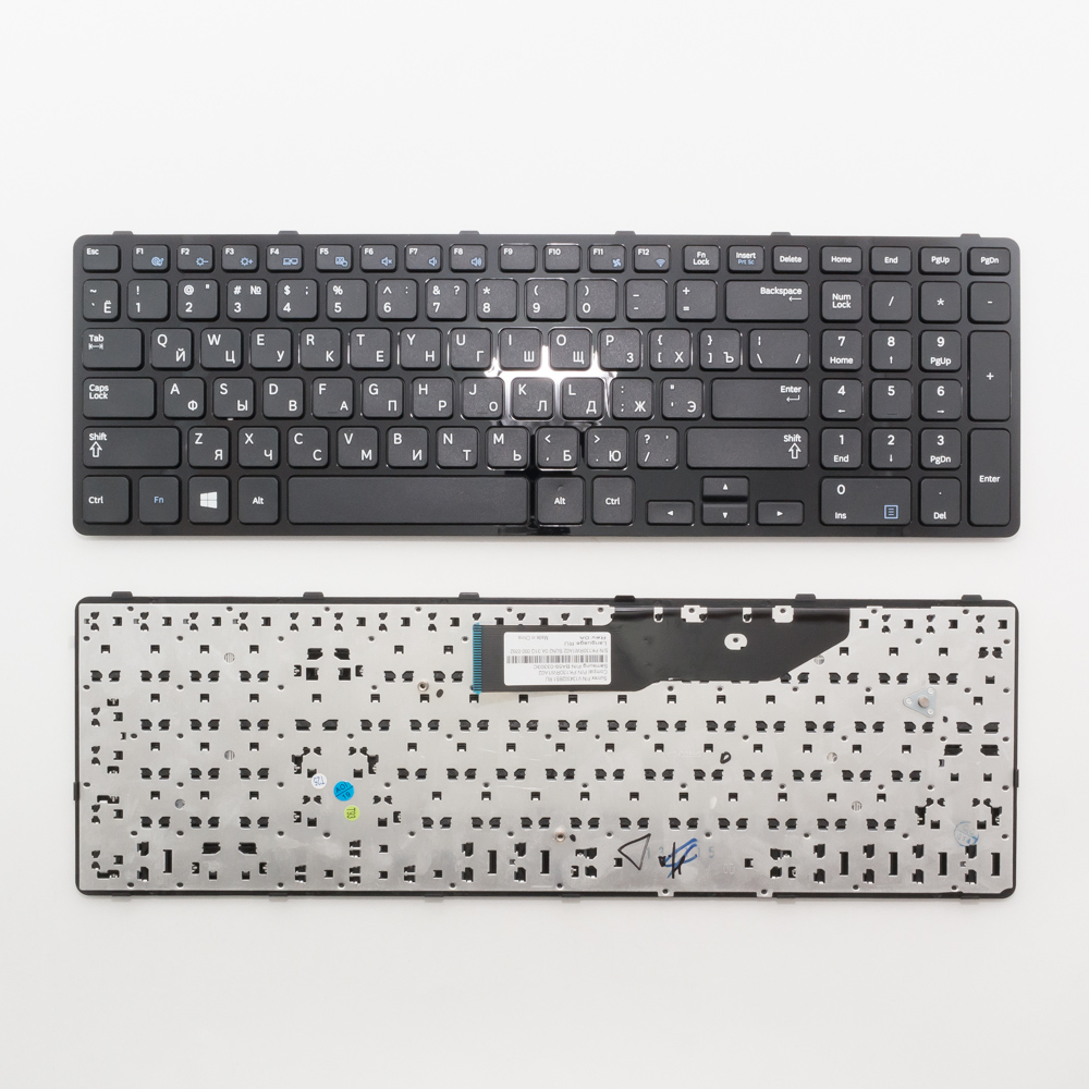 Клавиатура для ноутбука Samsung NP350E7C черная с рамкой