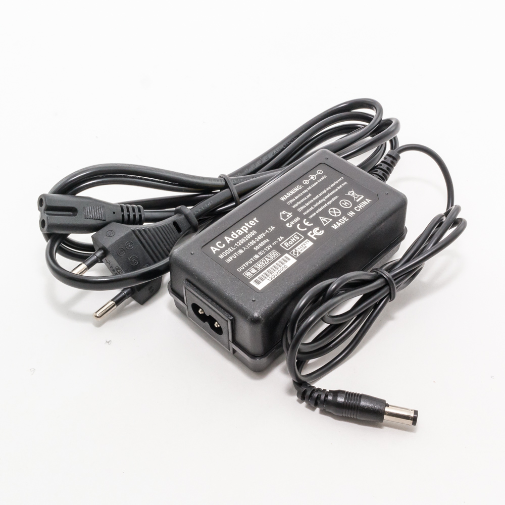 Блок питания для лед подсветки 12V 2A (24W) 5.5х2.5мм пластиковый