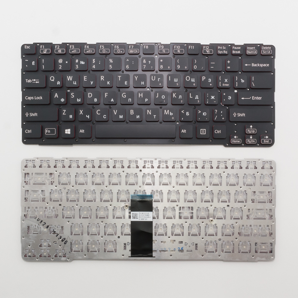 Клавиатура для ноутбука Sony SVE14A черная без рамки