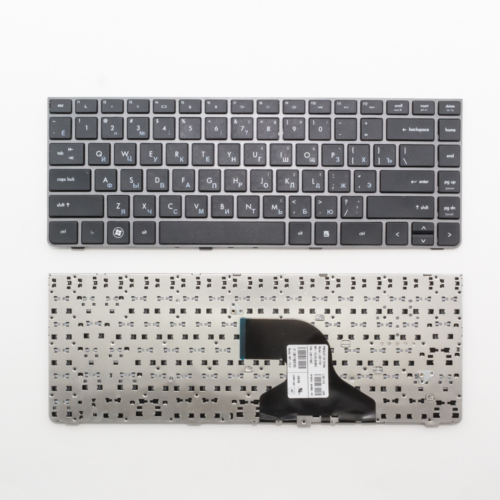Клавиатура для ноутбука HP ProBook 4330s, 4331s черная с серой рамкой