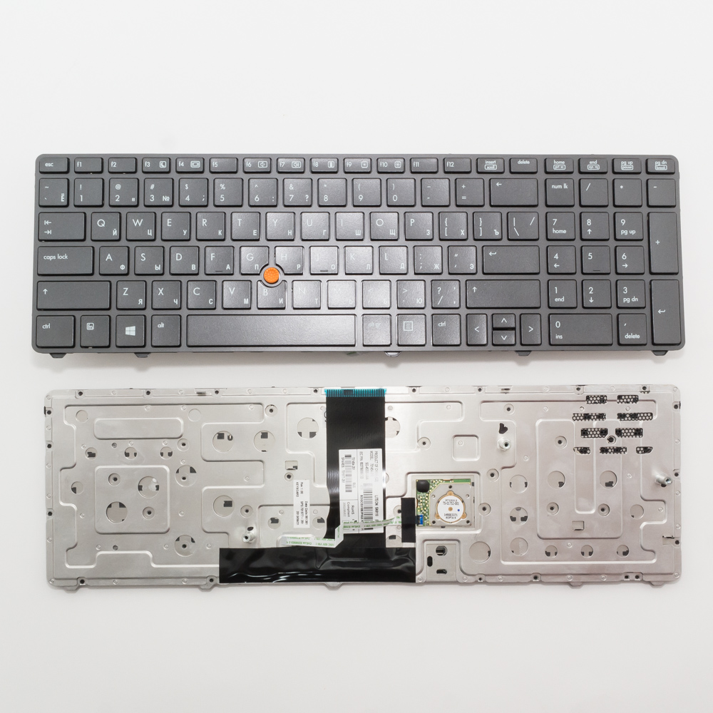 Клавиатура для ноутбука HP Elitebook 8760W серая со стиком