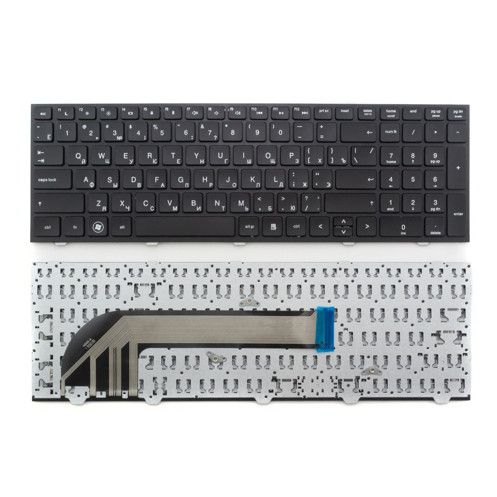 Клавиатура для ноутбука HP ProBook 4540S, 4740S черная с черной рамкой