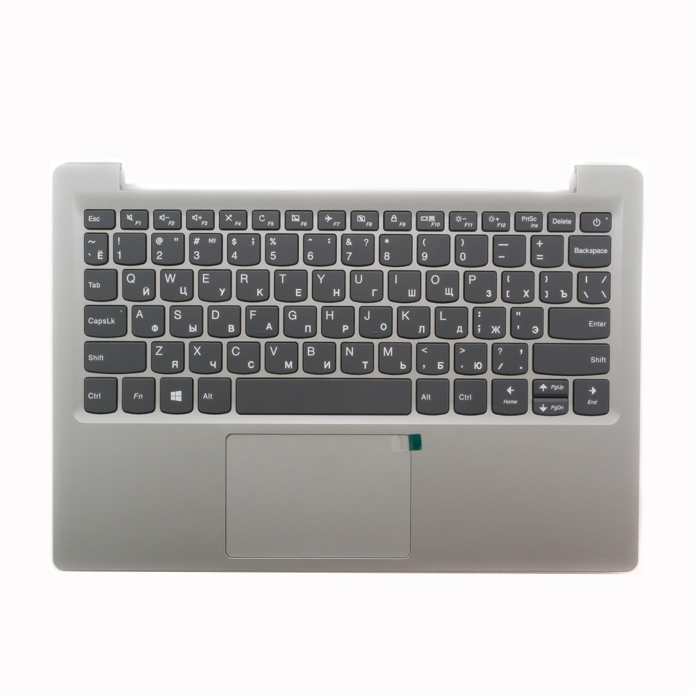 Клавиатура для ноутбука Lenovo S130-11IGM серая с серебристым топкейсом