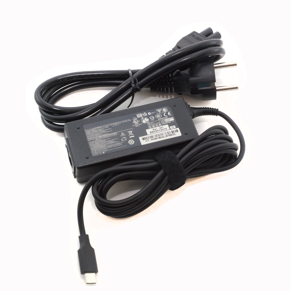 Зарядка для ноутбука HP 5V 3A, 9V 3A, 15V 3A, 19.5V 2.25A, 20V 2.25A (45W) Type C