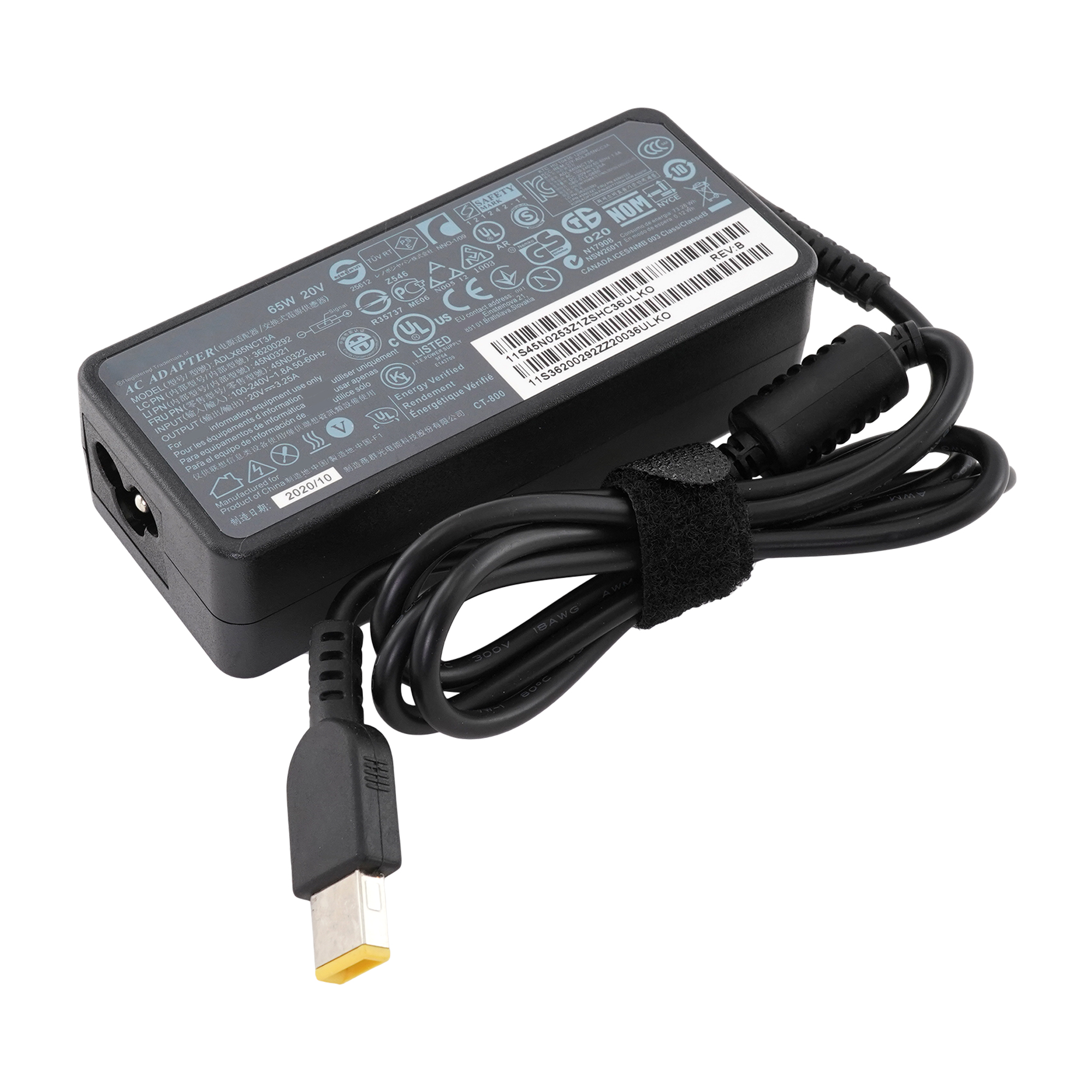 OEM зарядка для ноутбука Lenovo 20V 3.25A (65W) прямоугольный разъем